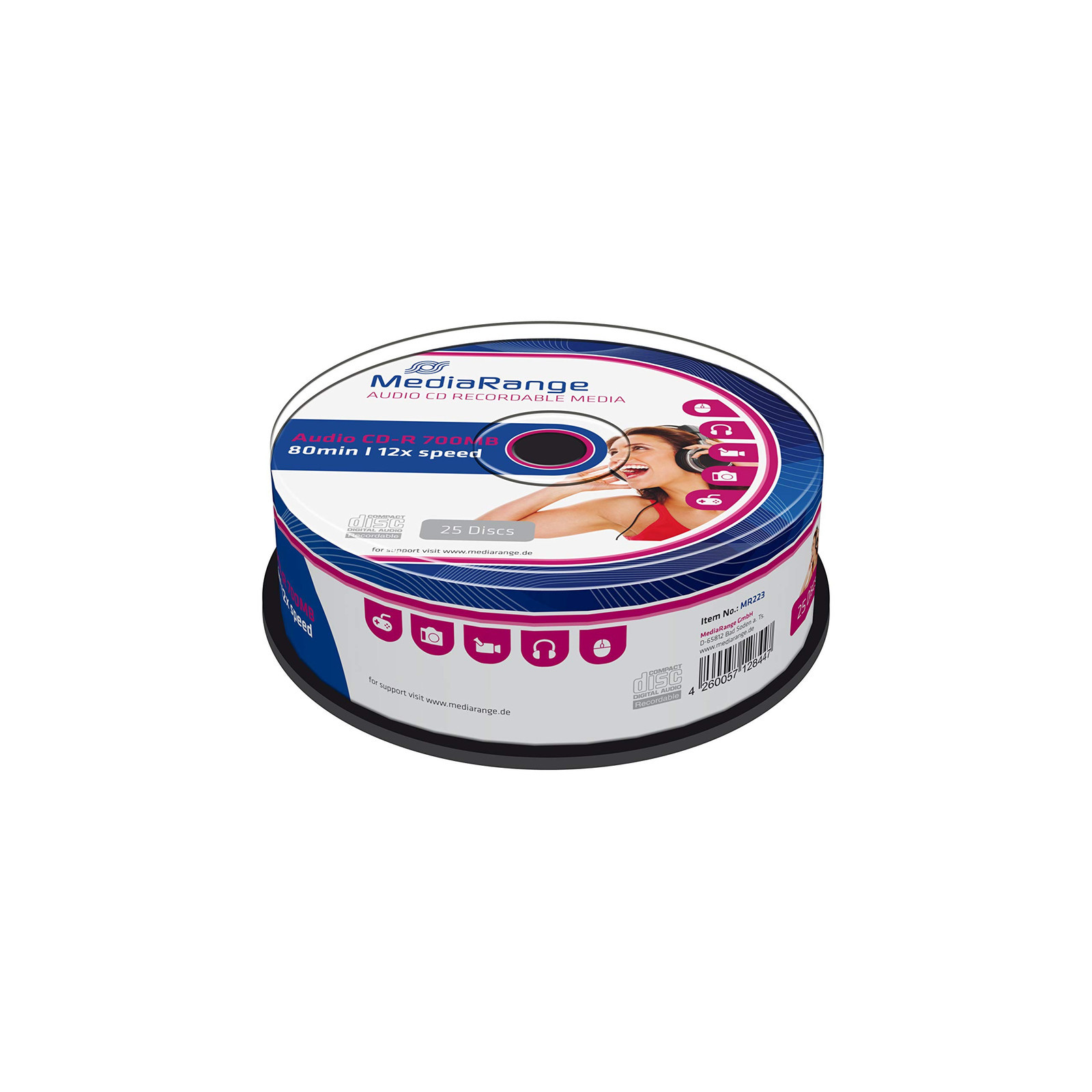 MEDIARANGE MR223 CD-R Blank Discs 48x Speed 80 Minutes - Pack of 25 Not pri (CD)