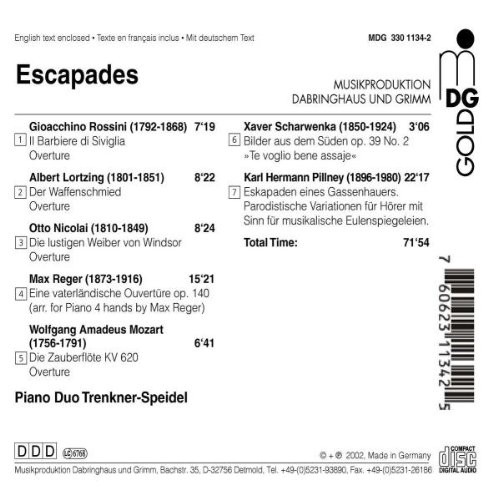 Speidel Ouvertüren F.Klavier zu 4 Händen (CD)