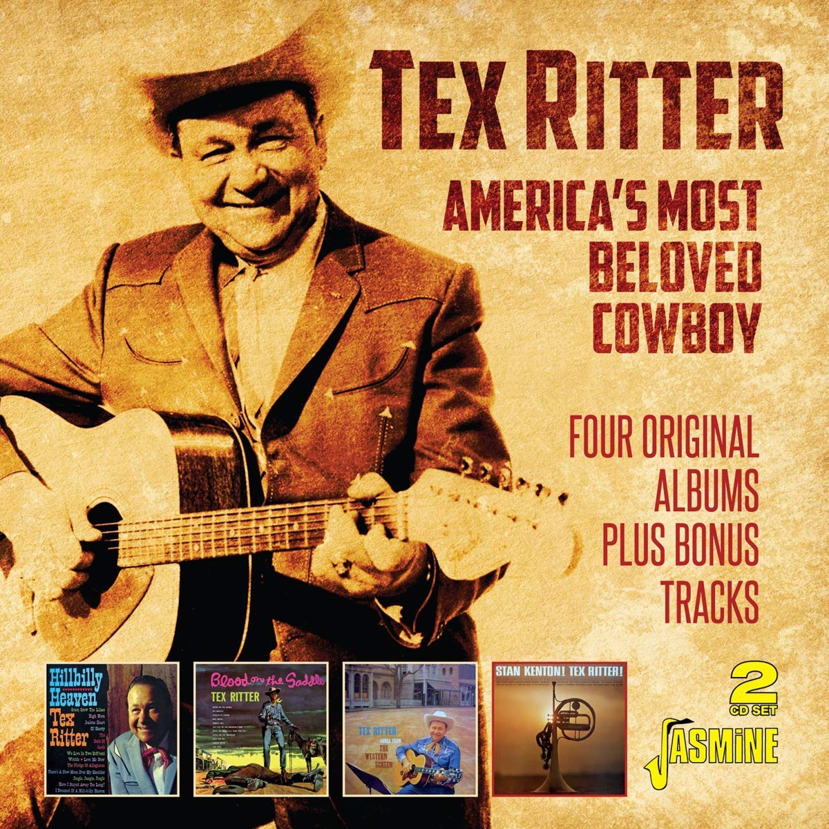 Tex Ritter America's Most Beloved Cowboy: Four Original Albums Plus Bonus T (CD)