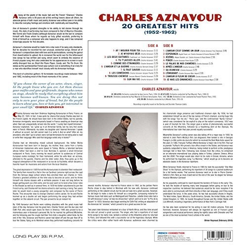 20 Greatest Hits (1952-1962) by AZNAVOUR,CHARLES