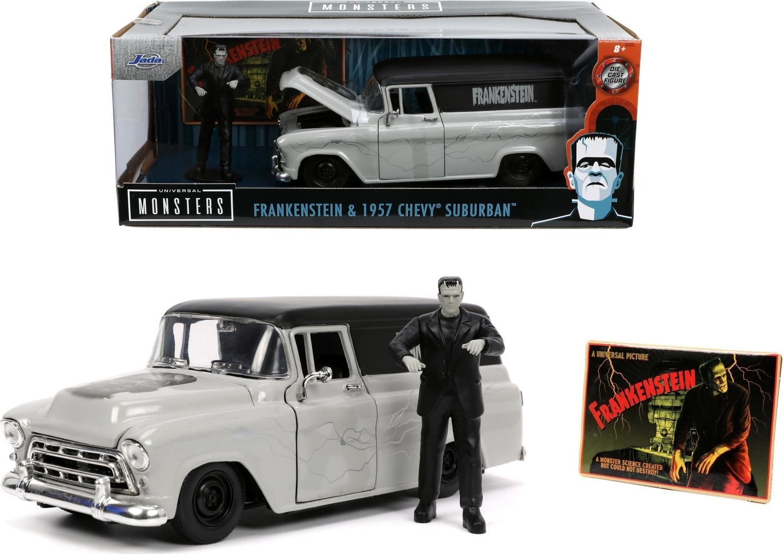 Gadget - Frankenstein: Jada Toys - 1957 Chevy Suburban In Scala 1:24 Con Persona