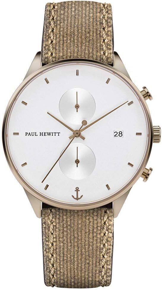 Paul Hewitt Orologio Uomo Quarzo PH-C-BR-W-47M Cronografo Pelle Tessuto