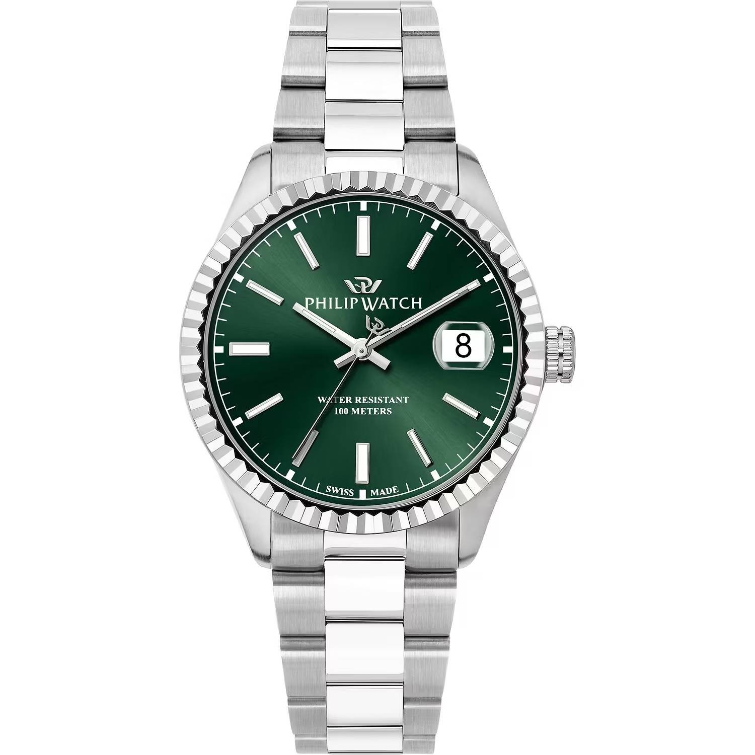 Orologio Philip Watch Caribe Urban r8253597115 uomo Verde 39 mm Swiss WR 100m
