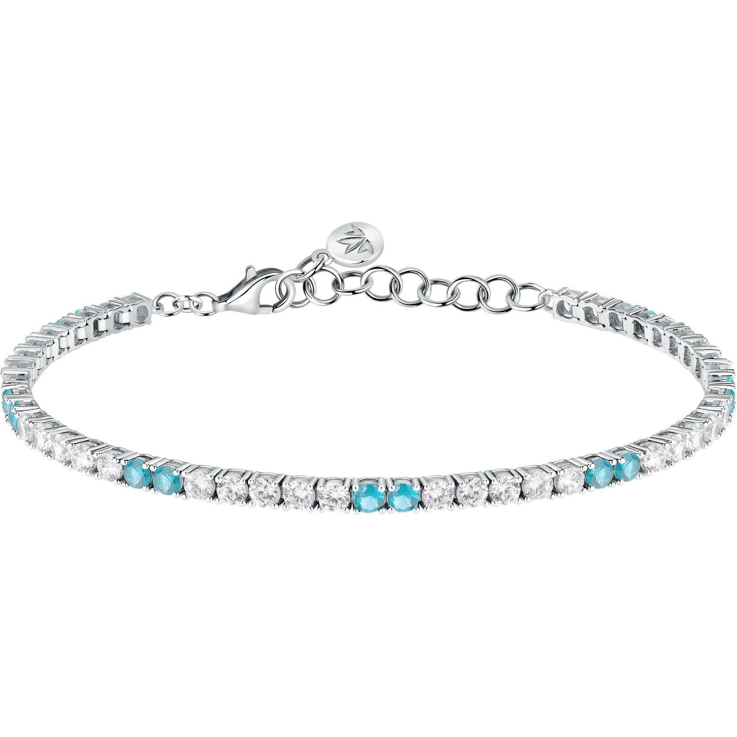 Bracciale Morellato Tesori SAIW228 Bracelet Argento Zirconi Tennis Azzurro Bianc