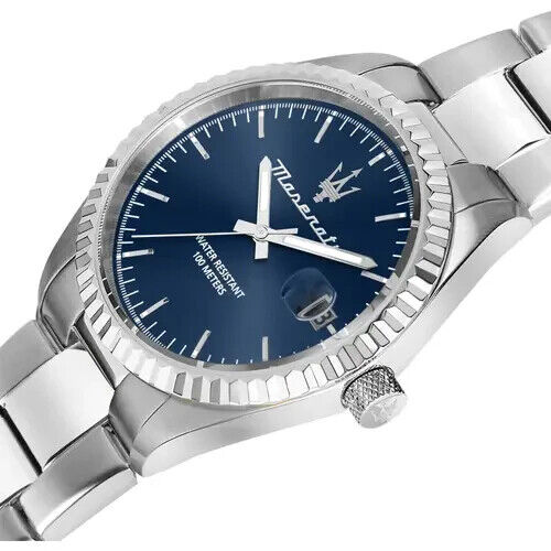 Orologio uomo Maserati elegante al quarzo blu cassa e bracciale acciaio 10 atm