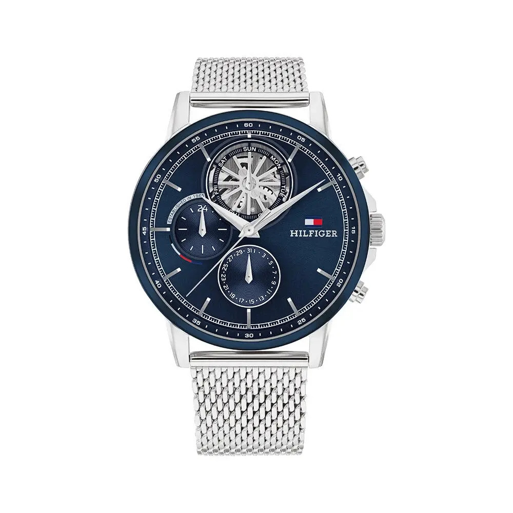 Orologio Uomo Quarzo Tommy Hilfiger Stewart Multi 44 mm 1710609 Quadrante blu