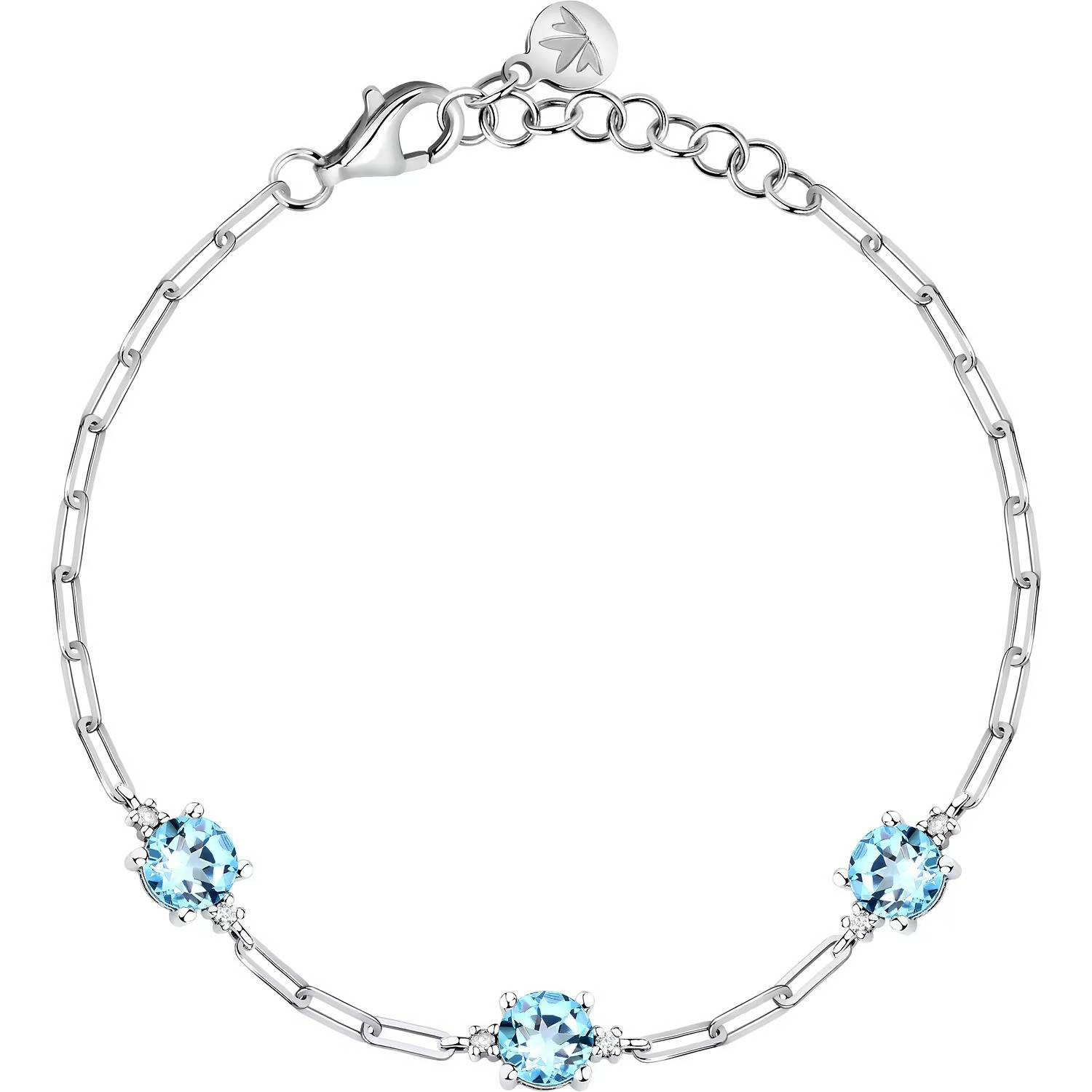 Bracciale Morellato Tesori SAIW291 Bracelet Donna Argento Zirconi Azzurri