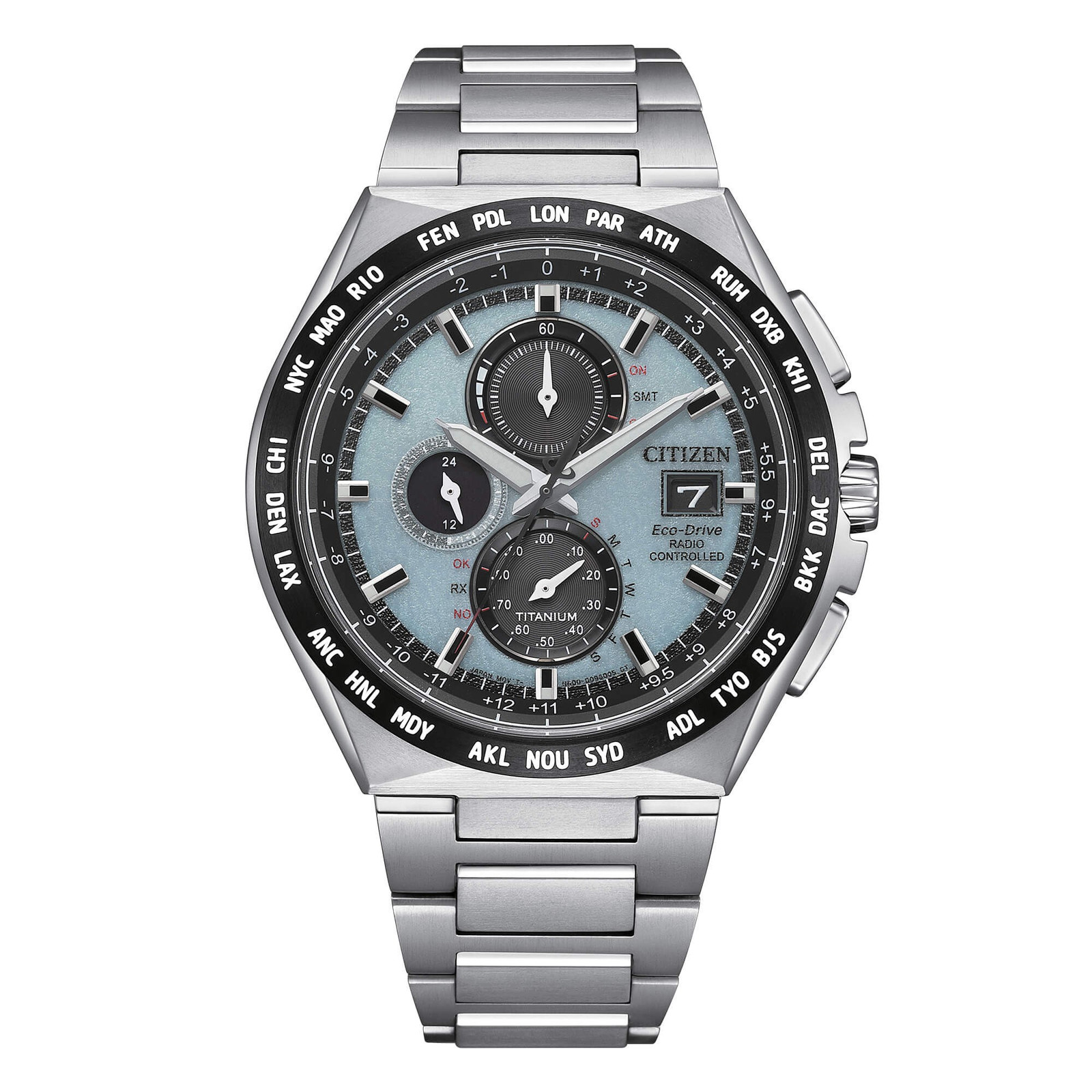 OROLOGIO CITIZEN UOMO AT8 SUPER TITANIO ICE BLUE