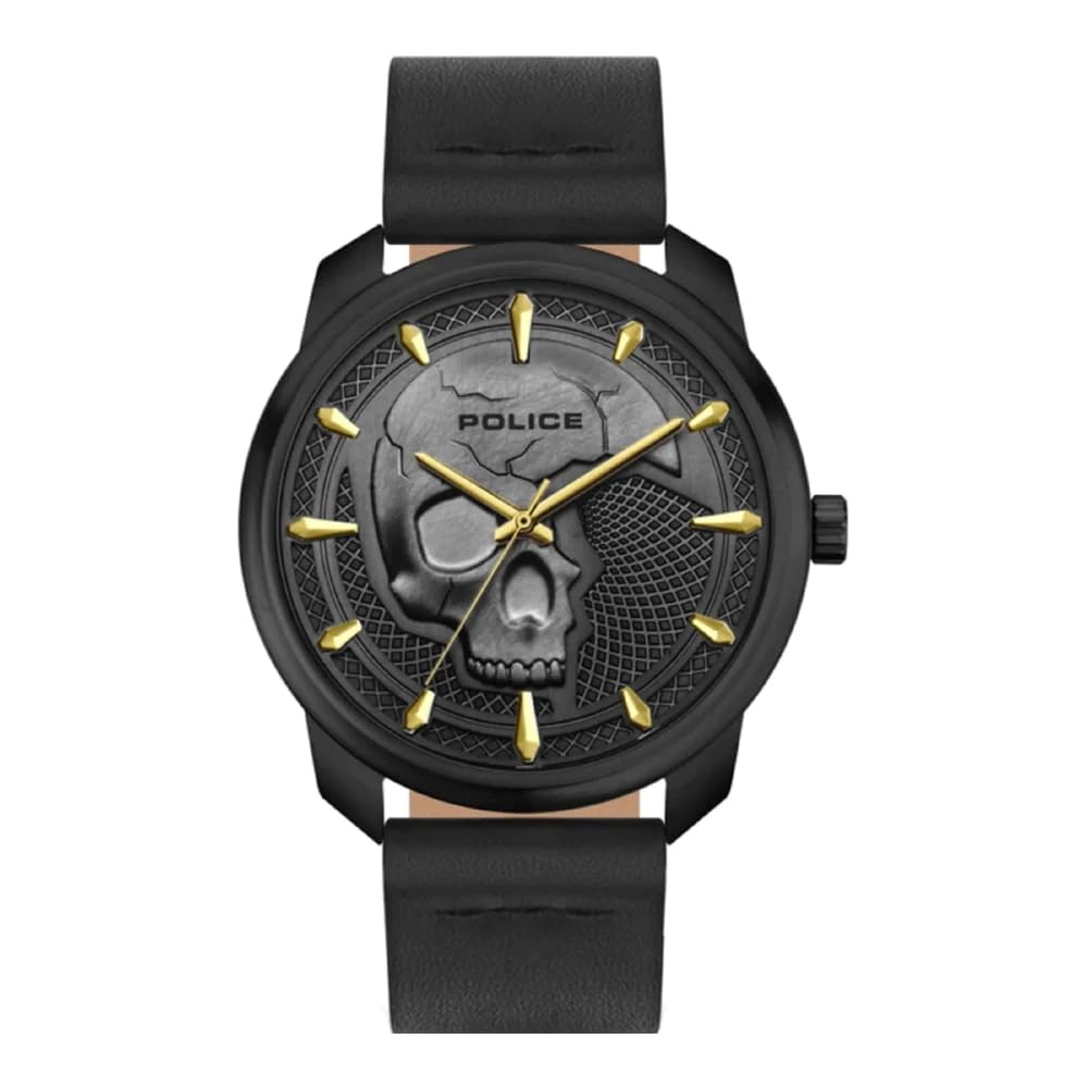 Police Men Analogue Quartz Watch with Leather Strap PL15714JSB61