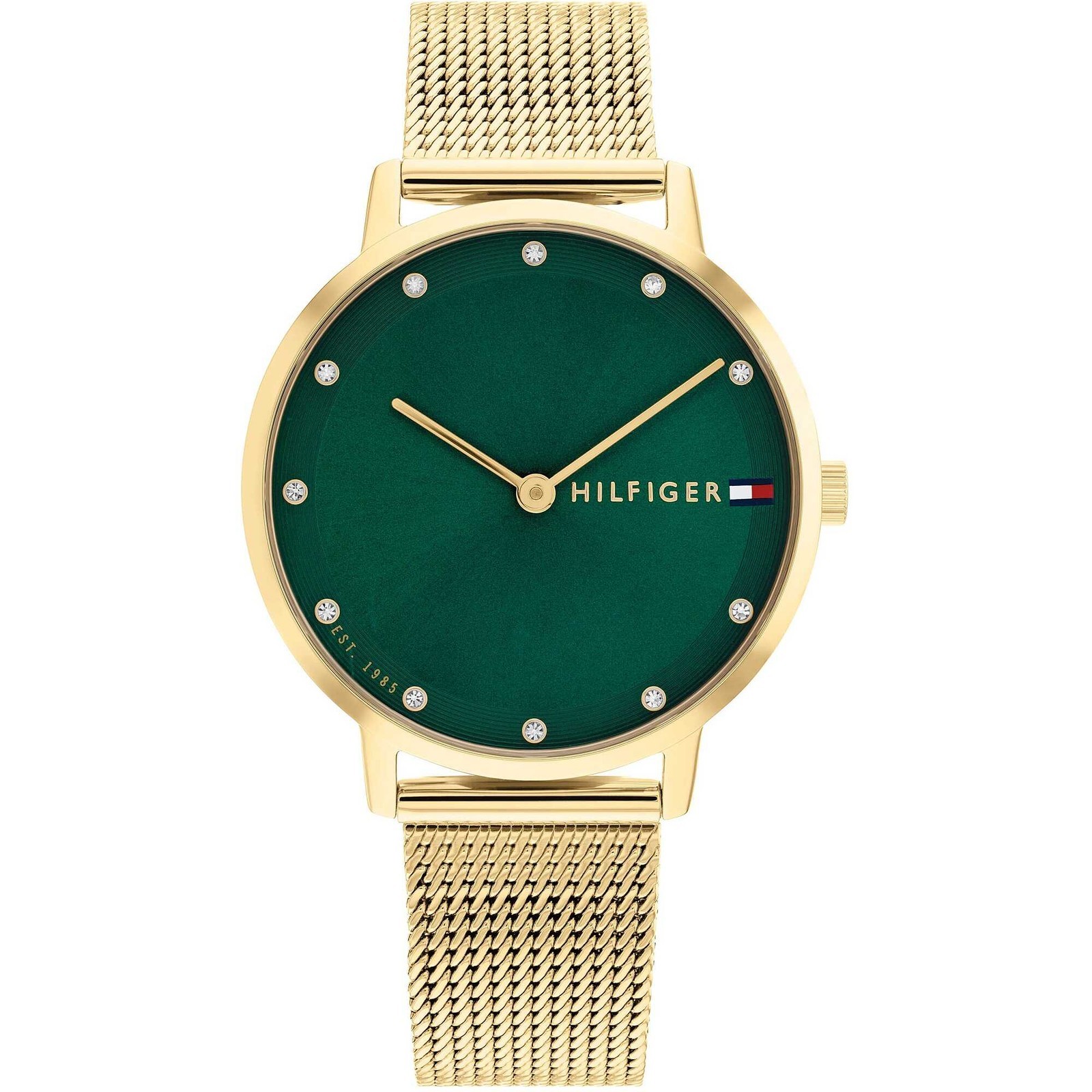 Orologio Donna TOMMY HILFIGER PIPPA 1782668 Bracciale Acciaio Mesh Gold Verde