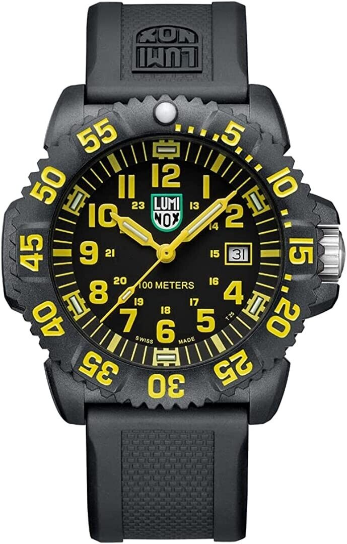 LUMINOX SEA LION X2.2055 Carbonox UOMO 100M Nero/Arancione Dial 44MM Watch New