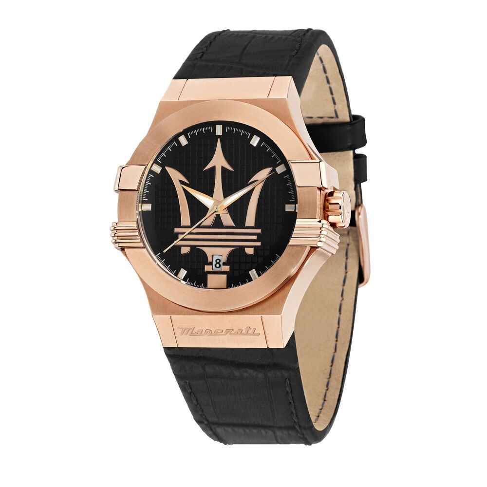 Orologio MASERATI uomo Potenza data nero / oro rosa Limited R8851108036