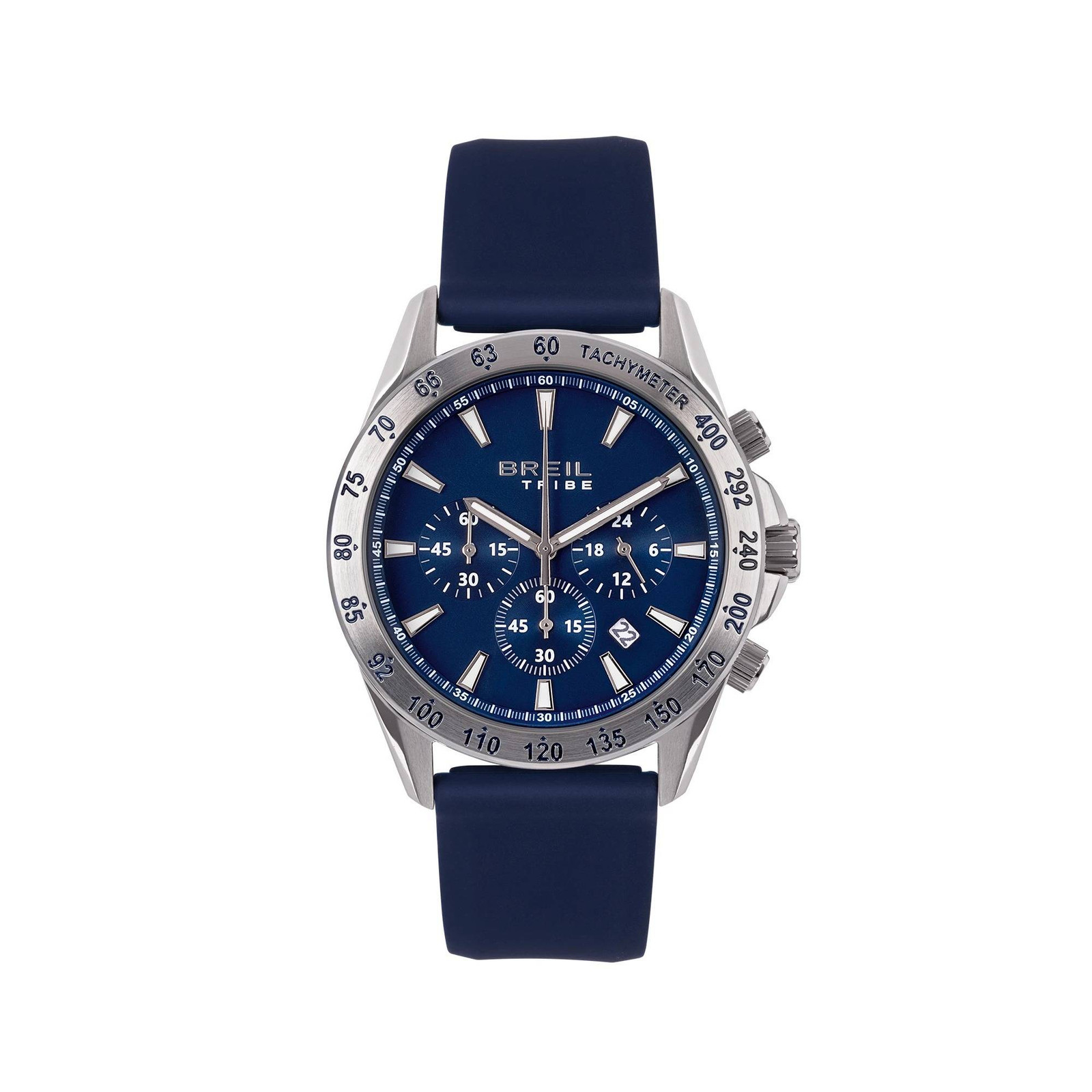 Orologio Breil Tribe Sideline EW0779 Silicone Cronografo Blu Uomo Watch 43 mm