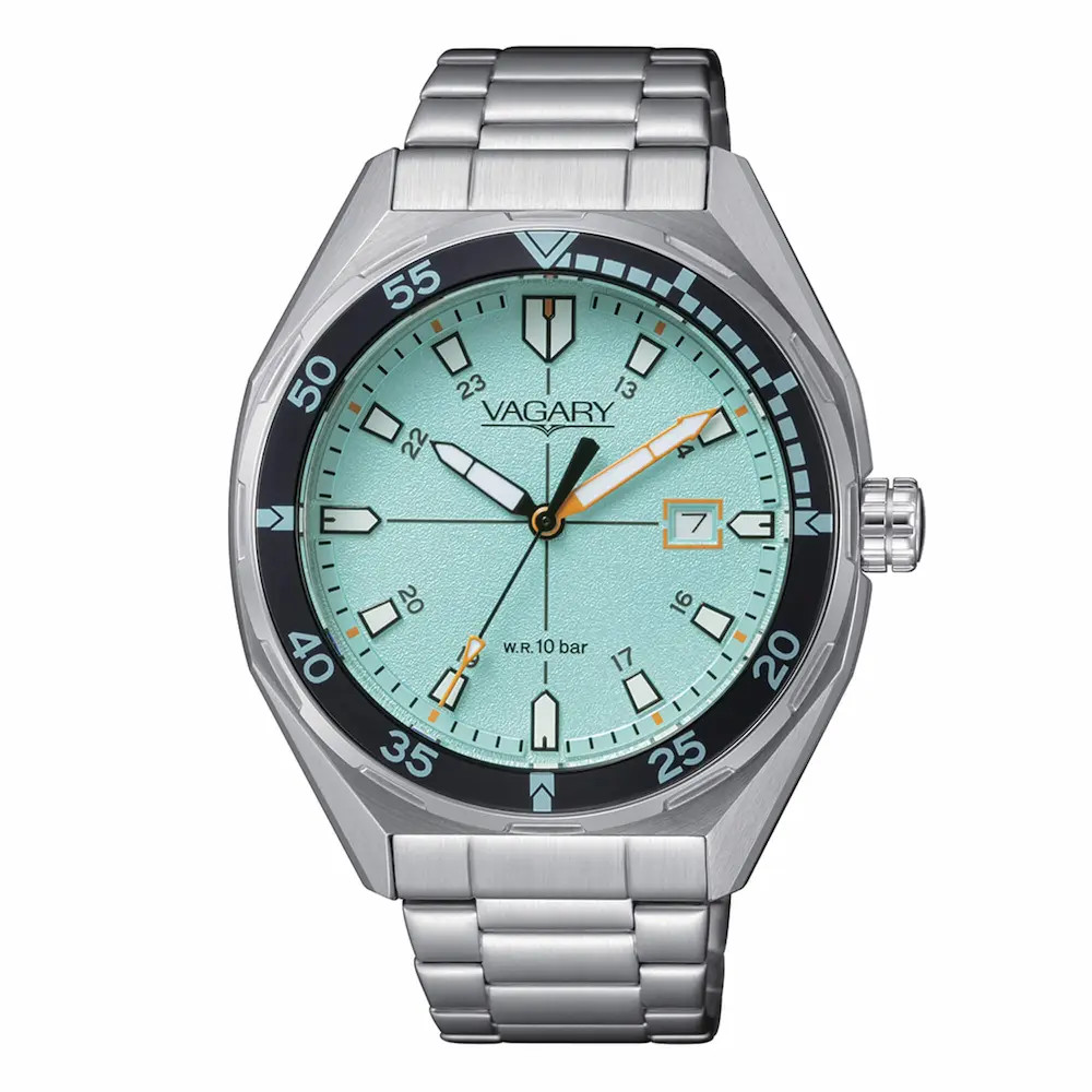 Orologio al Quarzo Vagary Aqua39 Solotempo IB9-417-73 Quadrante Verde Acqua