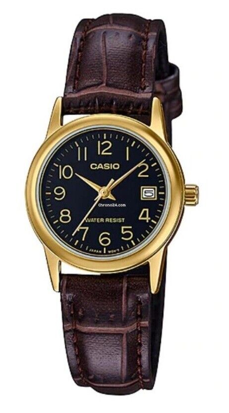 CASIO COLLECTION Mod. LADY DATE GOLD, LEATHER - BLACK 14245373