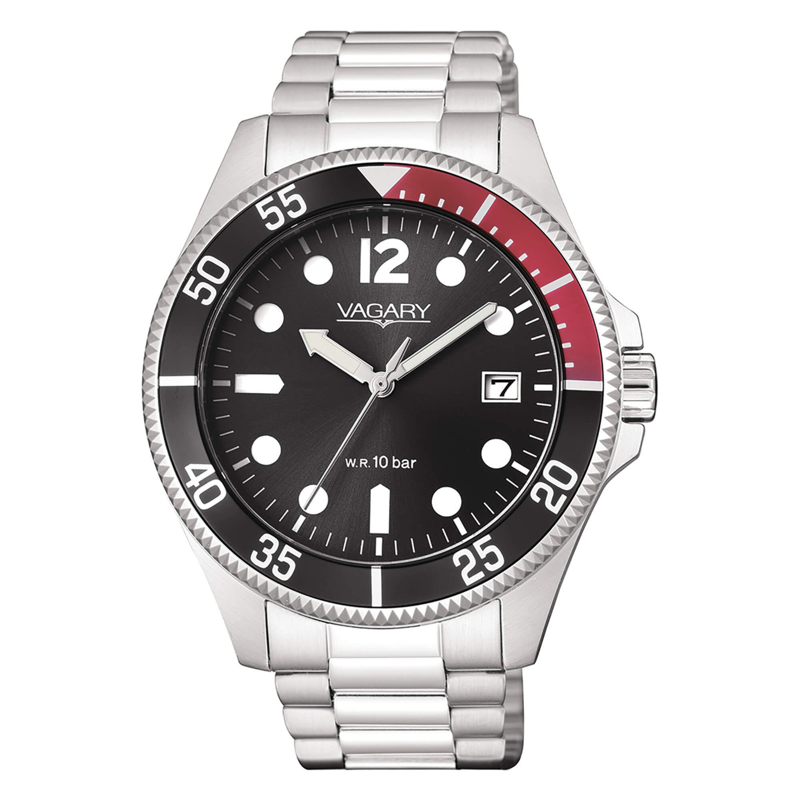 OROLOGIO VAGARY UOMO AQUA39 UOMO NERO E ROSSO