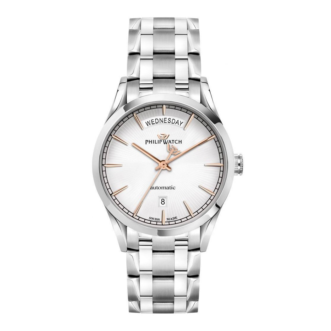Orologio PHILIP WATCH uomo Sunray Automatico acciaio / bianco R8223180004