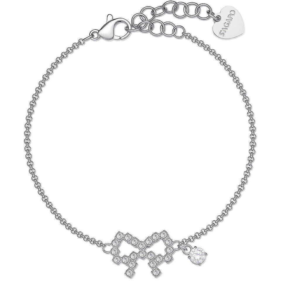 BRACCIALE DONNA FIOCCO SAGAPO TWINKLE ACCIAIO E CRISTALLI S'AGAPO SWN13 Sagapò
