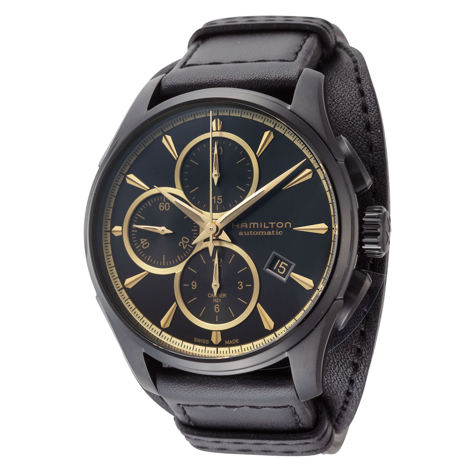 Hamilton Uomo JAZZMASTER 42mm Pelle Automatico Orologio Cronografo H32506730