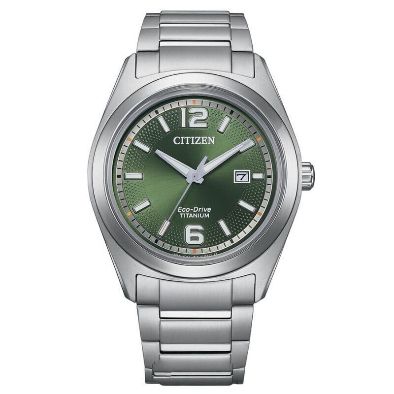 Citizen Orologio Uomo Eco Drive Super Titanio 42mm Quadrante Verde AW1641-81X