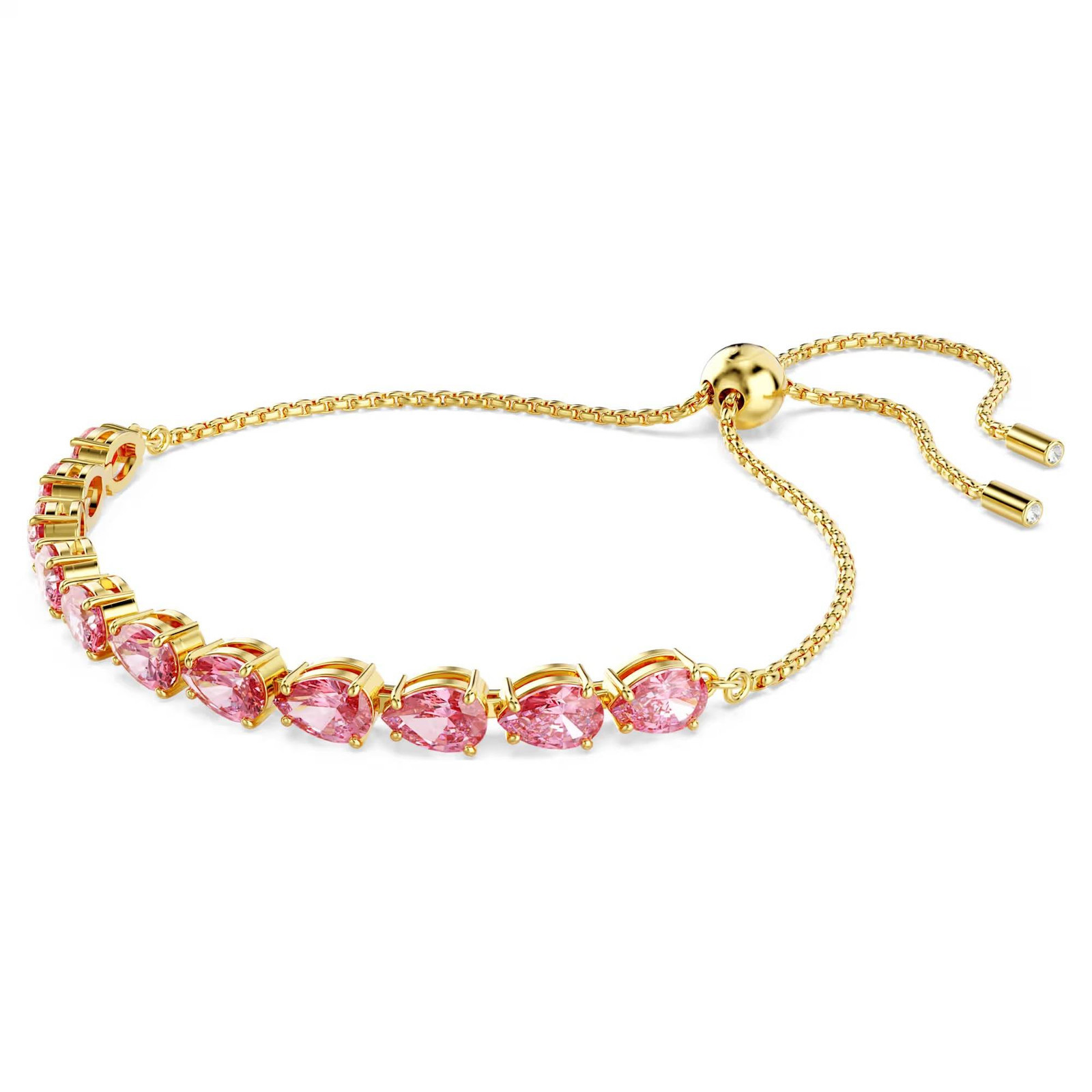 Bracciale Swarovski Matrix Rosa 5707187 Bracelet Donna Tennis regolabile Dorato