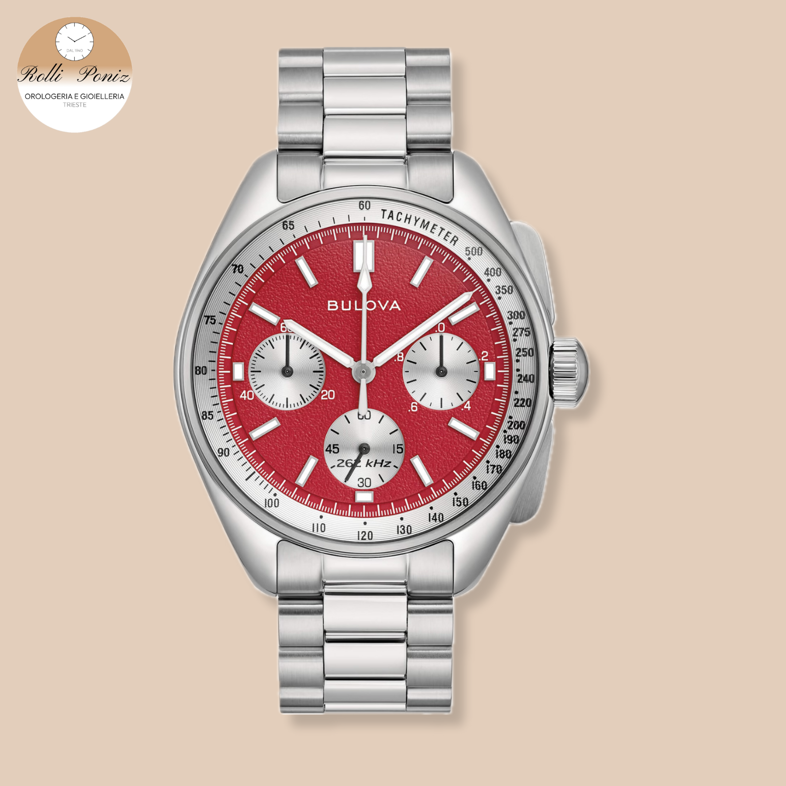 Orologio Bulova Lunar Pilot - Blood Moon - 96A316 - Quadrante Rosso - Cronografo
