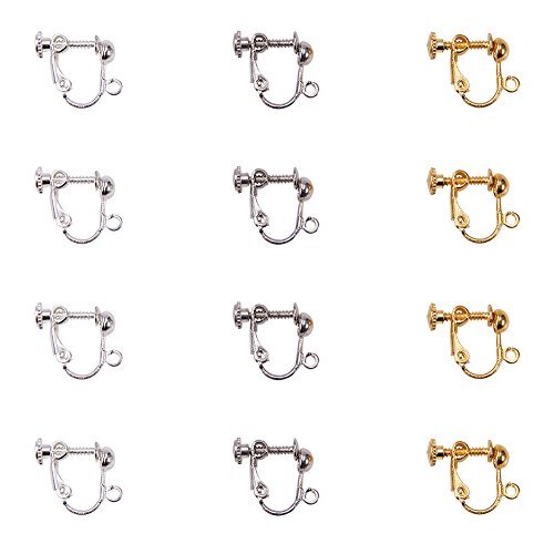 NBEADS 100 Pezzi Misti Ramdom Color Clip Convertitore Orecchino Con Vite (E0A)