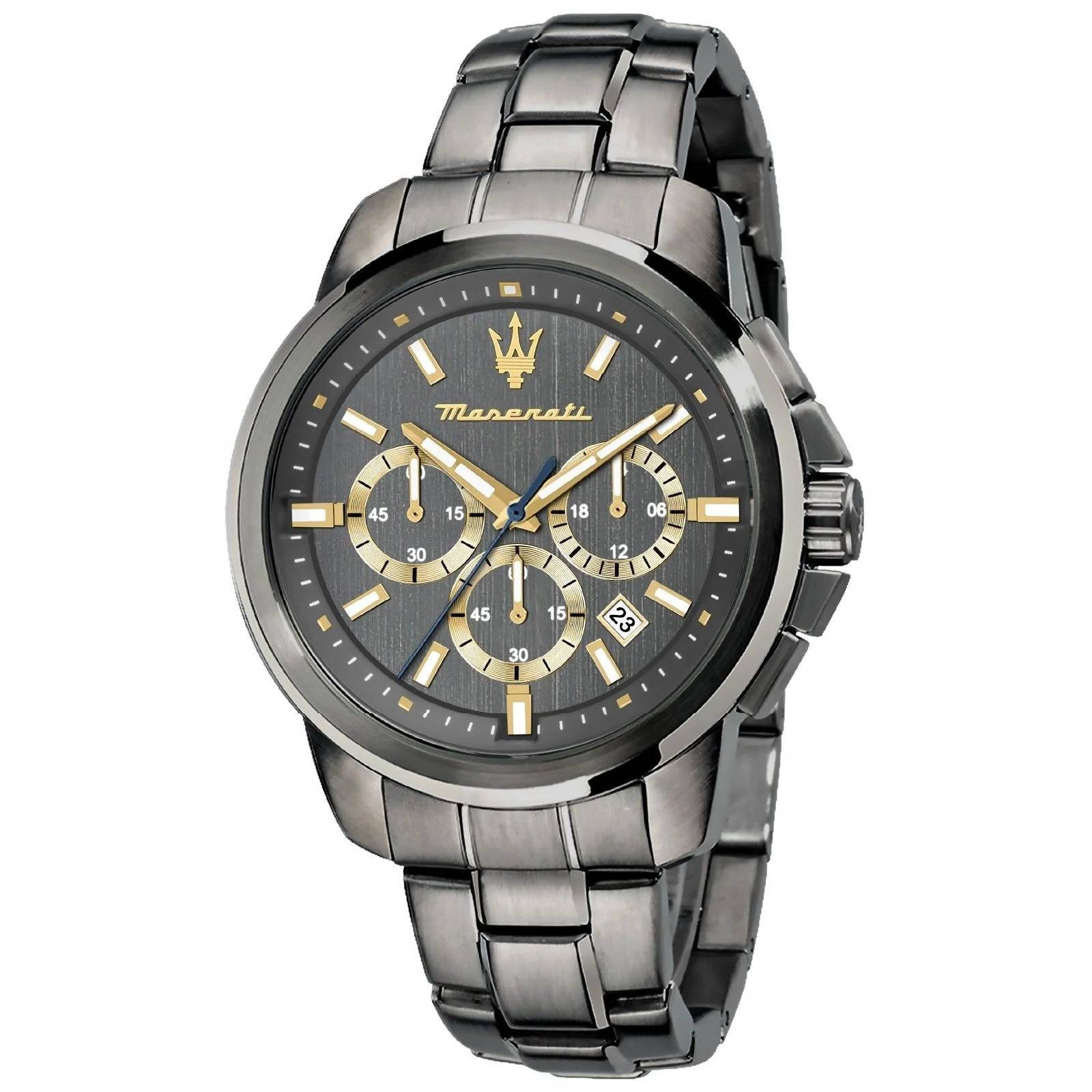 Orologio Maserati Successo Cronografo uomo R8873621007 Acciaio Brunito Oro 45 mm