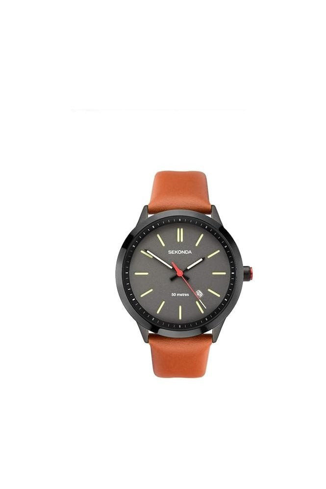 Sekonda Gents Cinturino in pelle Date 42mm 5ATM orologio 1828