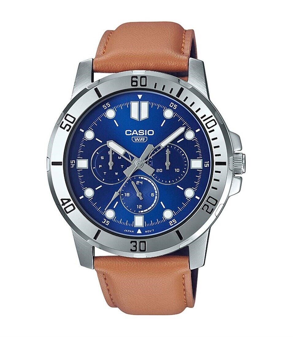 CASIO COLLECTION Mod. DIVER MULTIFUCTION, LEATHER - BLUE 14245373