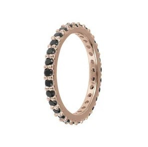 Anello Veretta con Cubic Zirconia o Spinello Nero