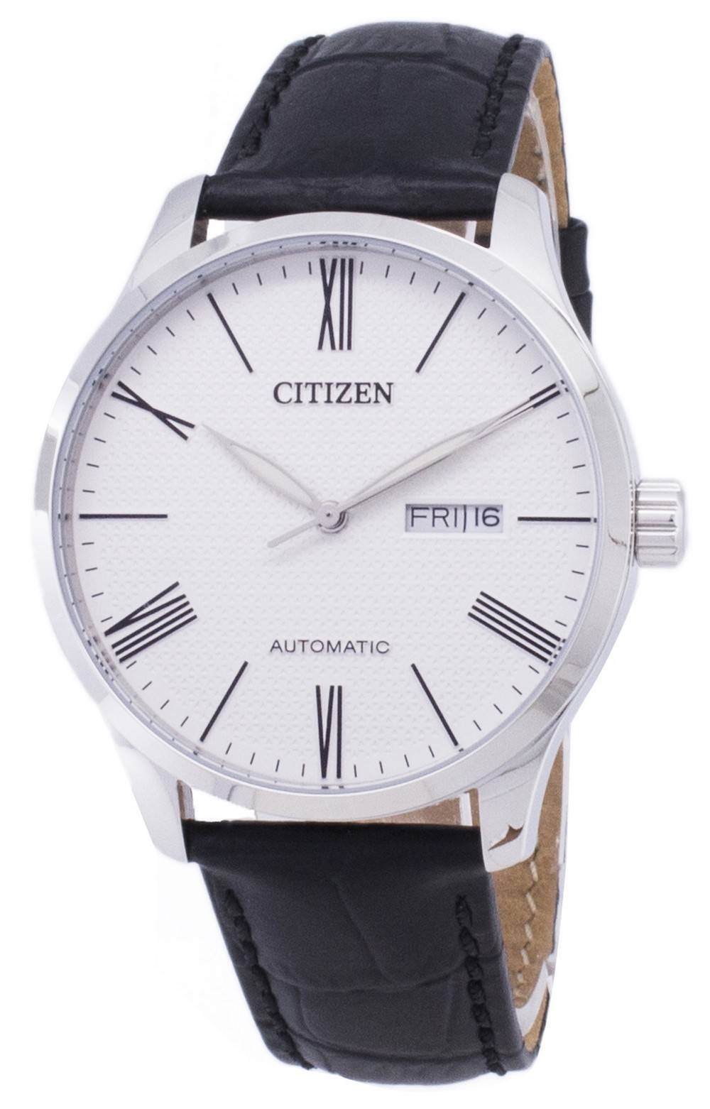 Citizen Automatico Quadrante Bianco Strutturato NH8350-08A 50M Orologio Uomo