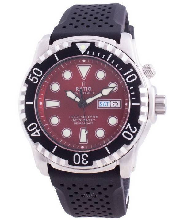 RATIO FreeDiver Helium-Safe Quadrante Rosso 1068HA90-34VA-RED Orologio da Uomo