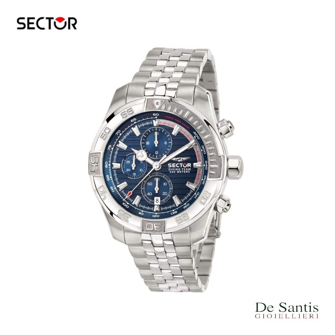 Orologio Cronografo Uomo Sector No Limits: Diving Team Blu Acciaio 300 metri