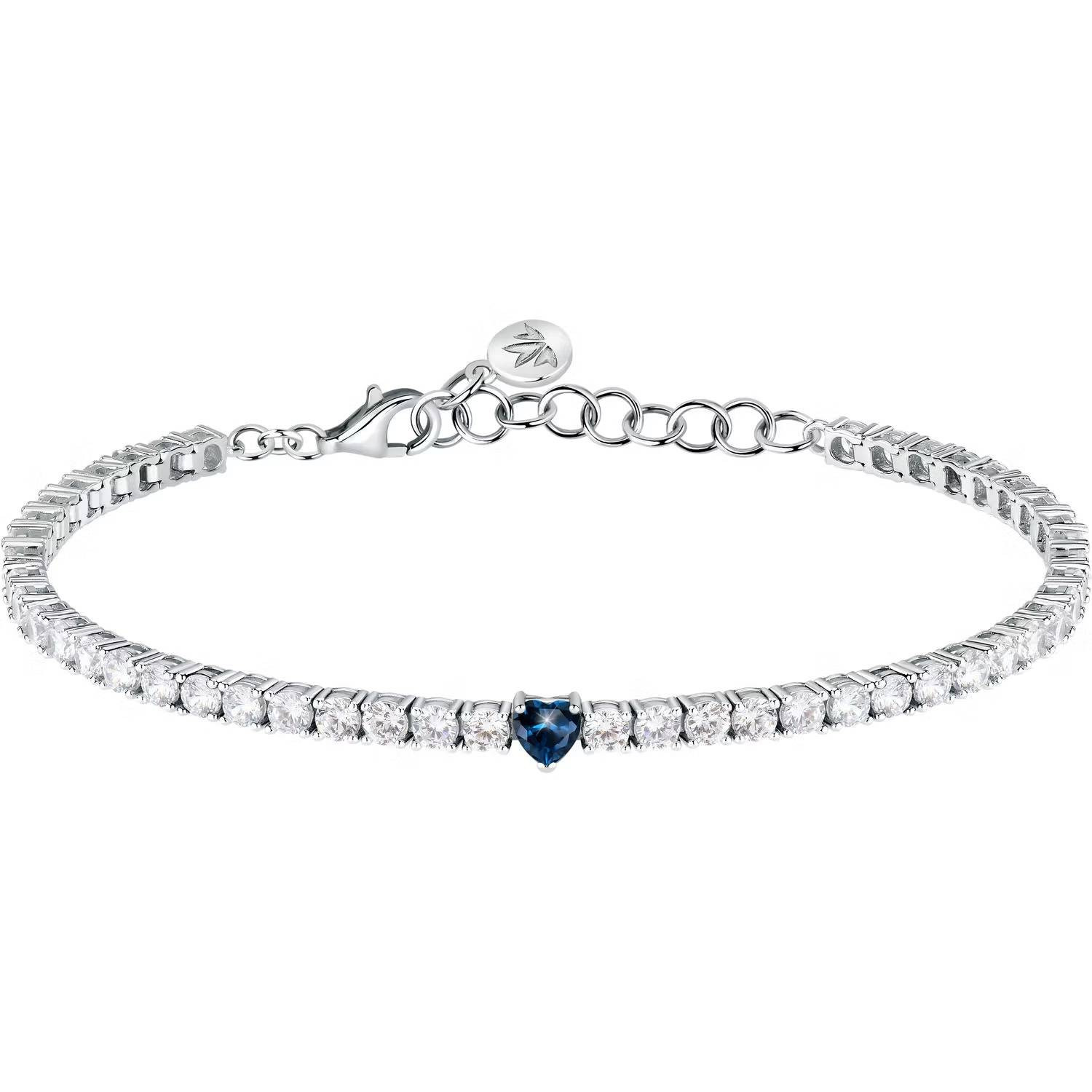 Bracciale Morellato Tesori SAIW168 Bracelet Donna Zirconi Tennis Cuore Blu