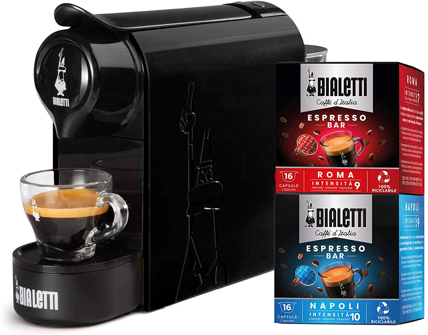 Macchina Caffe A Capsule poteza 1200W serbatoio 0.5L Nero Bialetti 098150519