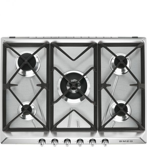 Smeg sr975xgh piano cottura ad incasso estetica victoria a gas 5 fuochi 70/75 cm