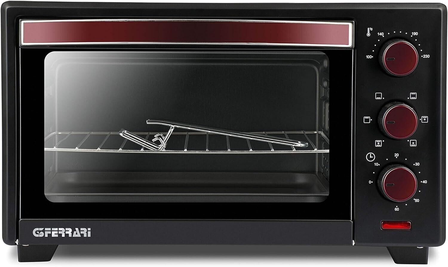 G3FERRARI G10135 FORNO ELETTRICO IL MORO 20 PLUS 20 L 1380W 100-230°C NERO ROSSO