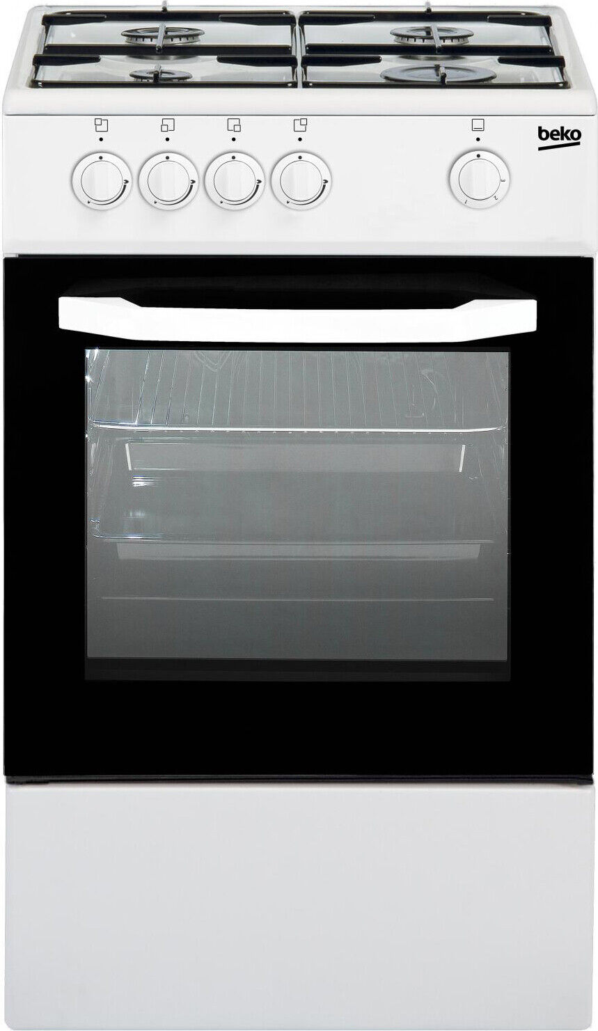 Beko Cucina a Gas 4 Fuochi Forno a Gas 50x50 cm Coperchio Bianco - CSG42001FW