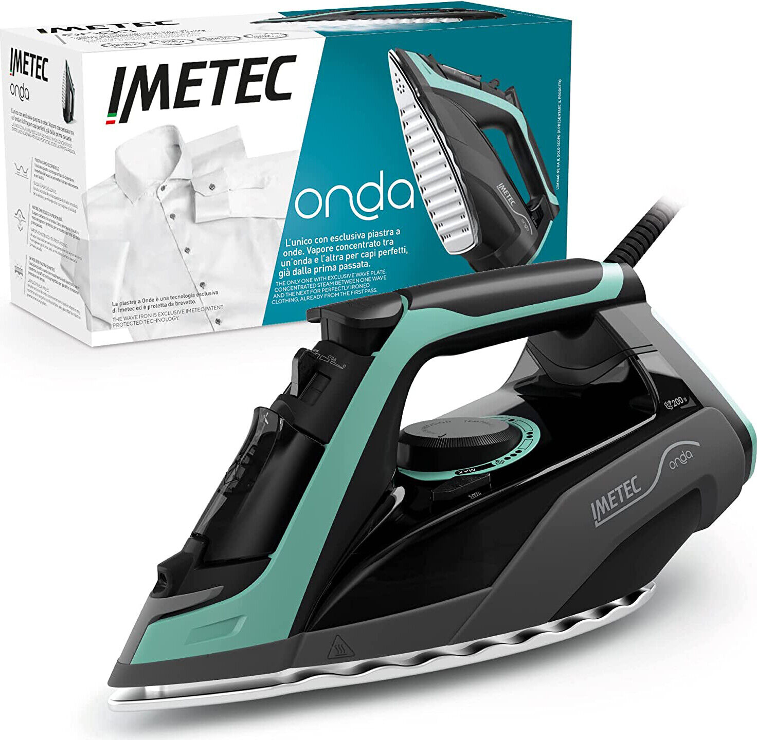 Imetec Ferro da Stiro a Vapore 2400W Vapore Verticale Piastra Ondulata 9027