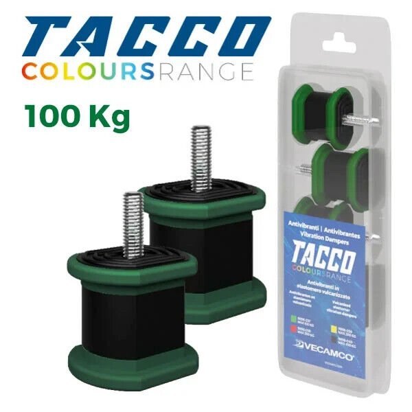 ANTIVIBRANTI TACCO VERDE PER MACCHINE ESTERNE CLIMA FINO A 100 KG VECAM 9898-037