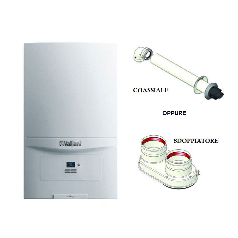 CALDAIA MURALE VAILLANT CONDENSAZIONE ECOTEC PURE VMW 246/7-2 METANO + KIT FUMI