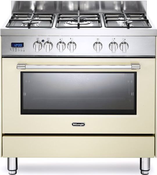 De Longhi Cucina a Gas 5 Fuochi Forno Elettrico Ventilato Grill 90x60 cm PRO96MC