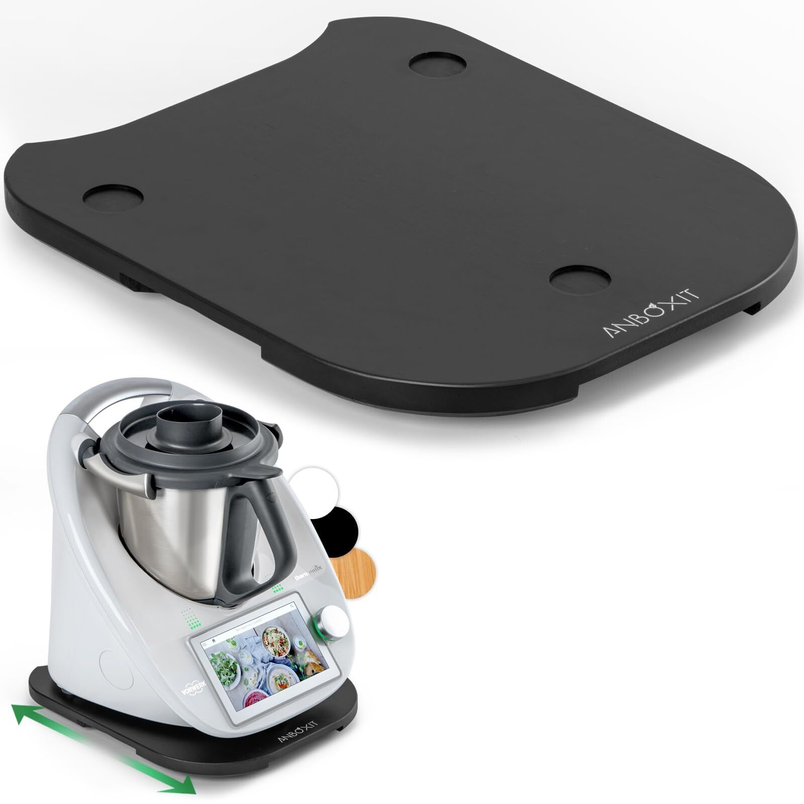 ANBOXIT Tavola Scorrevole per Bimby TM6/TM5, Tavola per Bimby con Ruote, in Bamb