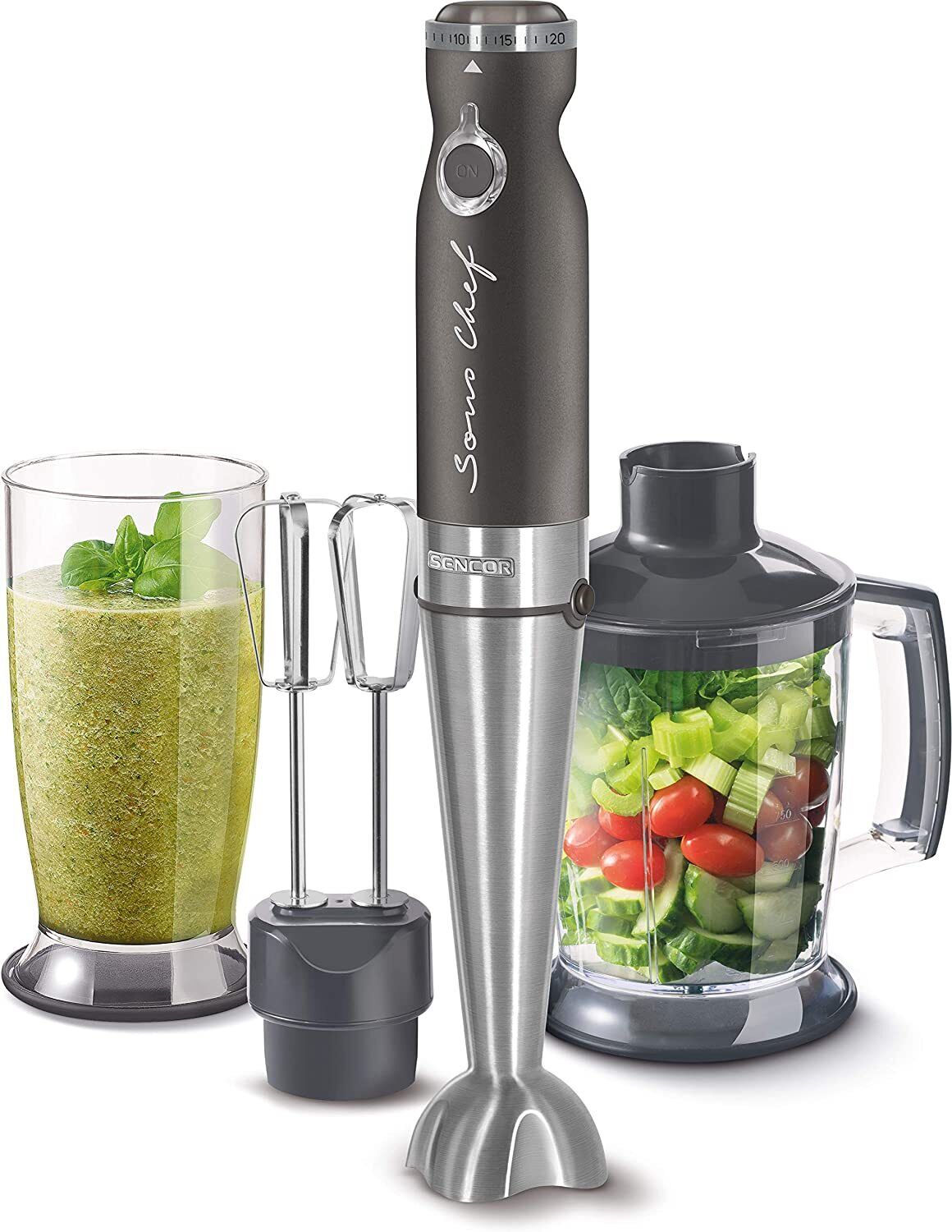 Sencor minipimer SHB 5608BK, frullatore ad immersione, bicchiere da 800ml NO BPA