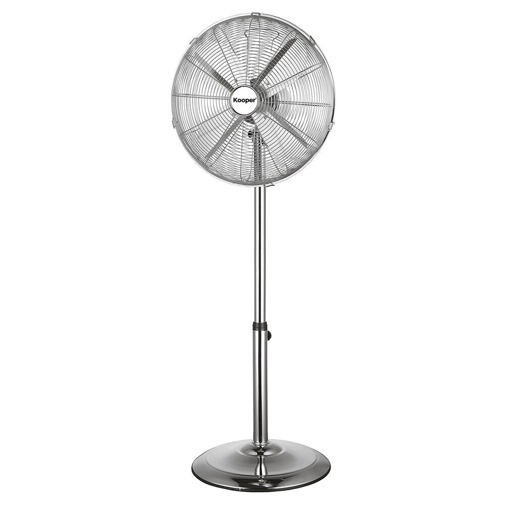 Kooper Ventilatore a Piantana da Terra 4 Pale 50 Watt Oscillante Ø 40 cm Silver