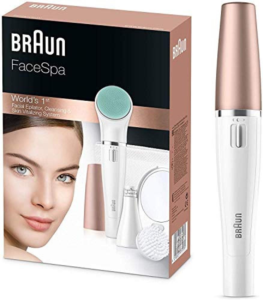 Braun FaceSpa 851V 3 in 1 Epilatore Elettrico Donna per il Viso, con Spazzola di
