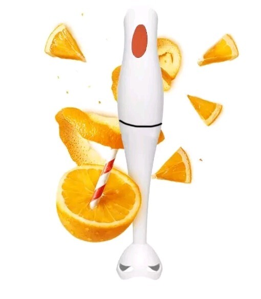 Frullatore ad Immersione 300W Mixer Tritatutto Bianco Lama 2 Ali Cucina