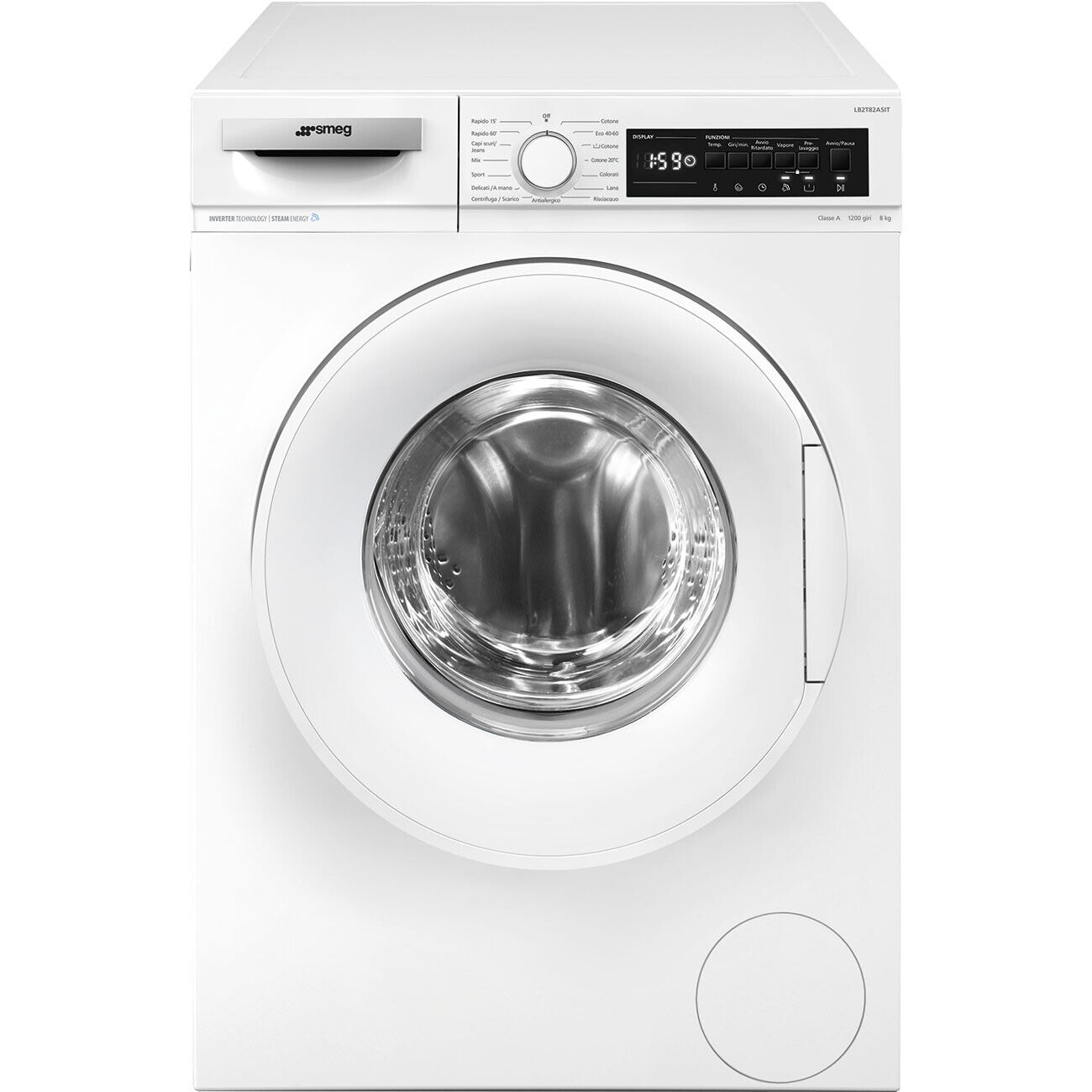 Smeg Lavatrice 8 Kg Classe A Centrifuga 1200 giri 53 cm Inverter LB2T82ASIT