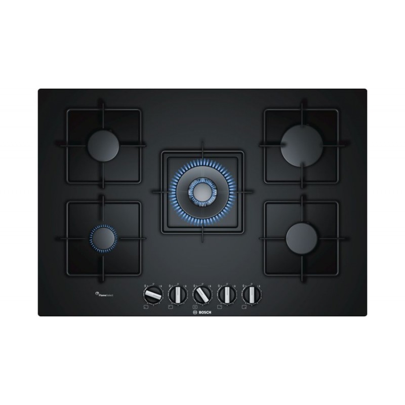 BOSCH  PPQ7A6B10 PIANO COTTURA DA INCASSO 75 CM 5 FUOCHI A GAS NERO